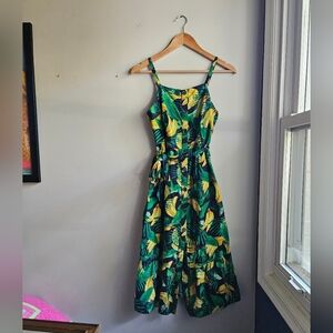 Tropical Midi Banana Dress - Old Navy - XS